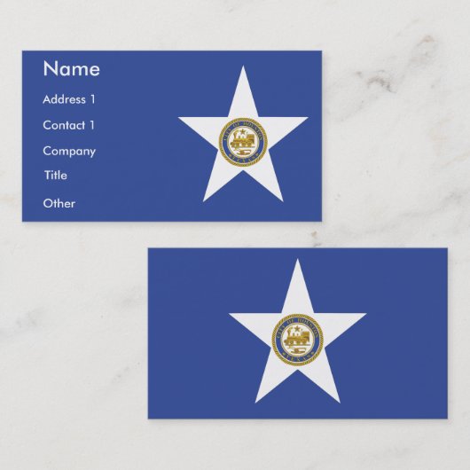 Carte de visite avec Drapeau de Houston, États-Uni (Devant / Derrière)