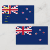 Carte de visite avec drapeau de la Nouvelle-Zéland (Devant / Derrière)
