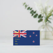 Carte de visite avec drapeau de la Nouvelle-Zéland (Debout devant)