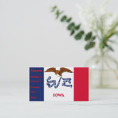Carte de visite avec Drapeau de l'Iowa U.S.A. (Debout devant)