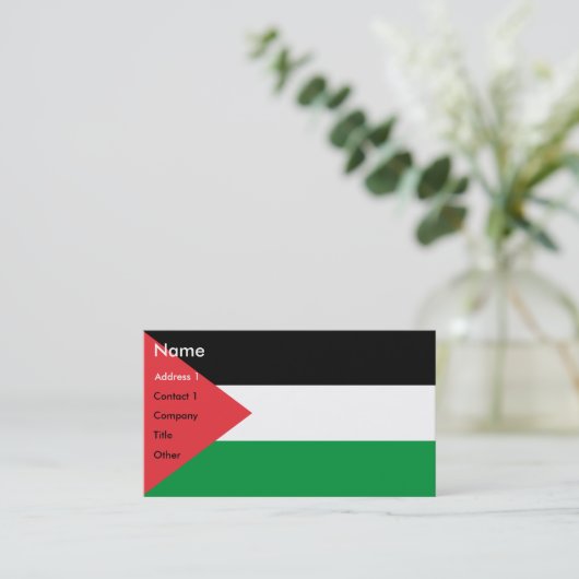 Carte de visite avec Drapeau de Palestine (Debout devant)
