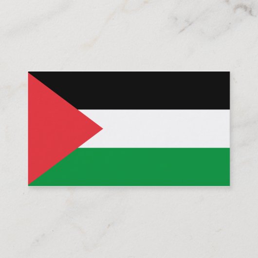 Carte de visite avec Drapeau de Palestine (Dos)