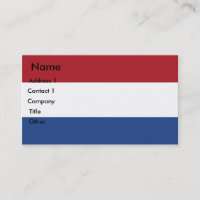 Carte de visite avec drapeau de Pays-Bas