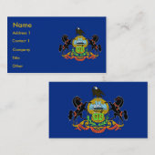 Carte de visite avec Drapeau de Pennsylvanie États (Devant / Derrière)