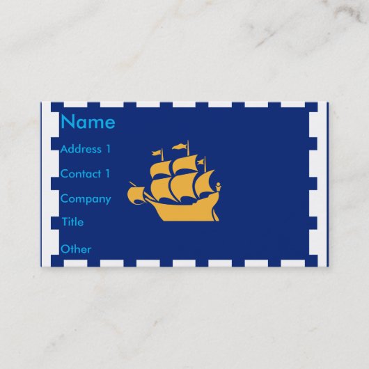 Carte de visite avec drapeau de Québec, Canada (Devant)