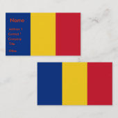 Carte de visite avec drapeau de Roumanie (Devant / Derrière)