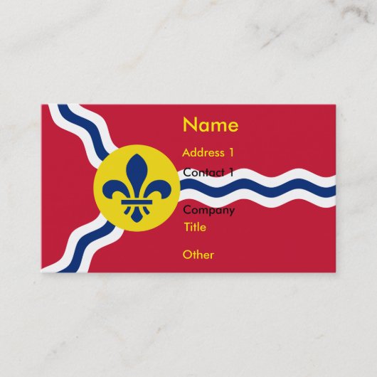Carte de visite avec drapeau de Saint-Louis (Devant)