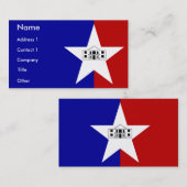 Carte de visite avec Drapeau de San Antonio, États (Devant / Derrière)