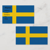 Carte de visite avec Drapeau de Suède (Devant / Derrière)