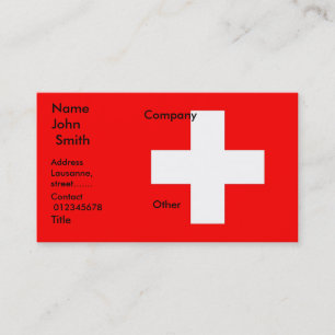 Carte de visite avec Drapeau de Suisse