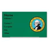 Carte de visite avec drapeau de Washington, États- (devant)
