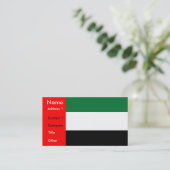 Carte de visite avec drapeau des Émirats arabes un (Debout devant)