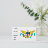 Carte de visite avec drapeau des îles Vierges (Debout devant)