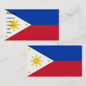 Carte de visite avec drapeau des Philippines (Devant / Derrière)