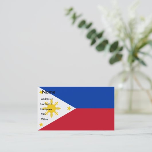 Carte de visite avec drapeau des Philippines (Debout devant)