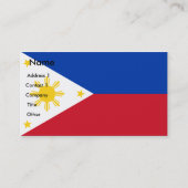 Carte de visite avec drapeau des Philippines (Devant)
