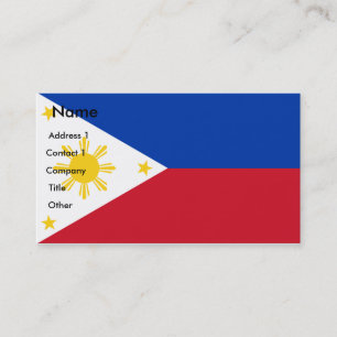 Carte de visite avec drapeau des Philippines