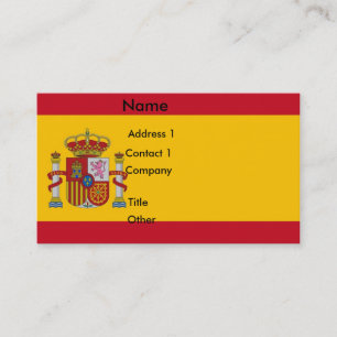 Carte de visite avec drapeau d'Espagne