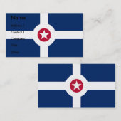 Carte de visite avec Drapeau d'Indianapolis, États (Devant / Derrière)