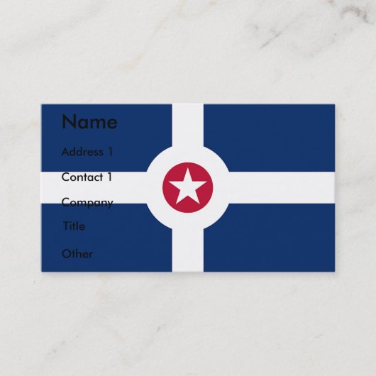 Carte de visite avec Drapeau d'Indianapolis, États (Devant)