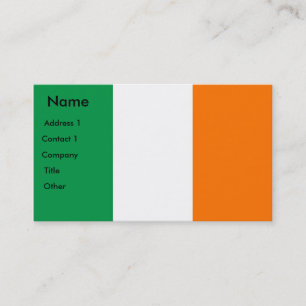 Carte de visite avec drapeau d'Irlande