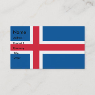 Carte de visite avec drapeau d'Islande