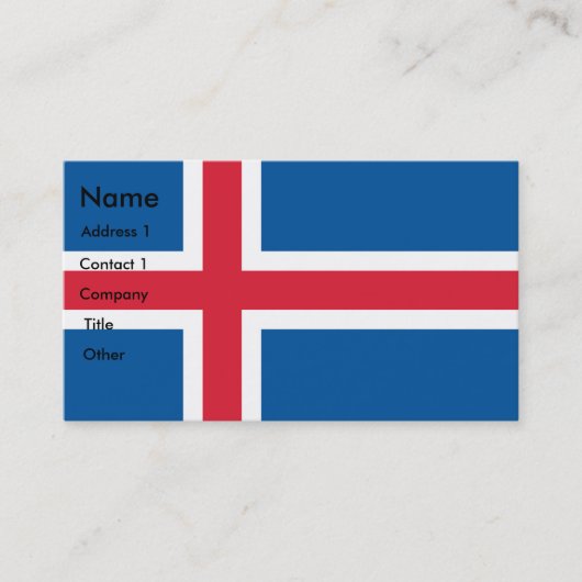 Carte de visite avec drapeau d'Islande (Devant)