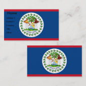 Carte de visite avec Drapeau du Belize (Devant / Derrière)