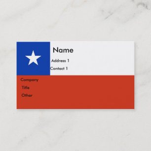 Carte de visite avec drapeau du Chili