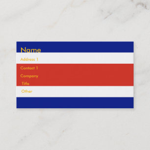 Carte de visite avec drapeau du Costa Rica