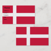 Carte de visite avec drapeau du Danemark (Devant / Derrière)