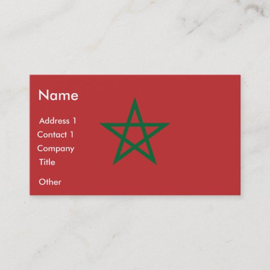 Carte de visite avec drapeau du Maroc (Devant)