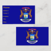 Carte de visite avec drapeau du Michigan États-Uni (Devant / Derrière)