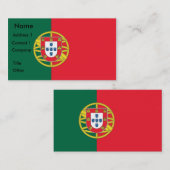 Carte de visite avec drapeau du Portugal (Devant / Derrière)