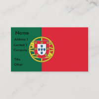 Carte de visite avec drapeau du Portugal