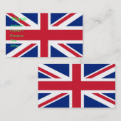 Carte de visite avec drapeau du Royaume-Uni (Devant / Derrière)
