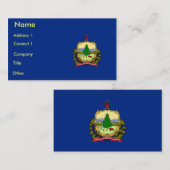 Carte de visite avec drapeau du Vermont U.S.A. (Devant / Derrière)