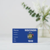 Carte de visite avec Drapeau du Wisconsin U.S.A. (Debout devant)