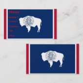 Carte de visite avec Drapeau du Wyoming, États-Uni (Devant / Derrière)