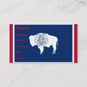 Carte de visite avec Drapeau du Wyoming, États-Uni