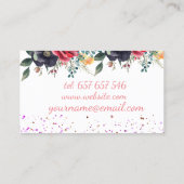Carte de visite avec fleur de peinture (Dos)