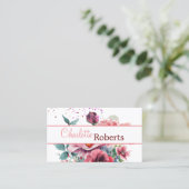 Carte de visite avec fleur de peinture (Debout devant)