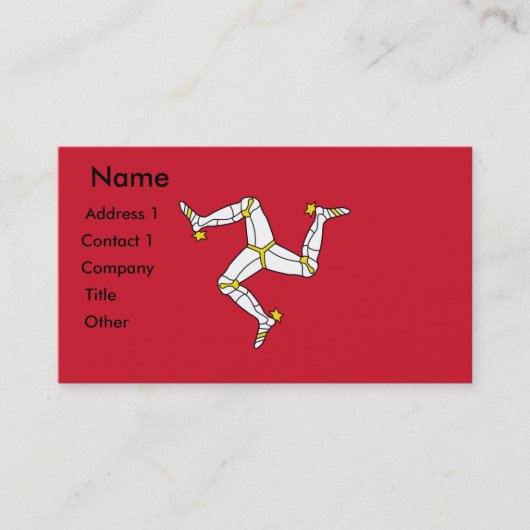 Carte de visite avec Isle of Man Flag, Royaume-Uni (Devant)