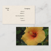 carte de visite avec la fleur jaune (Devant / Derrière)