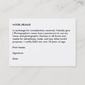 Carte de visite avec la libération modèle (Dos)