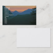 Carte de visite avec l'arrière - plan de coucher (Devant / Derrière)
