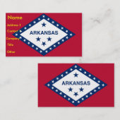 Carte de visite avec le drapeau de l'Arkansas U.S. (Devant / Derrière)