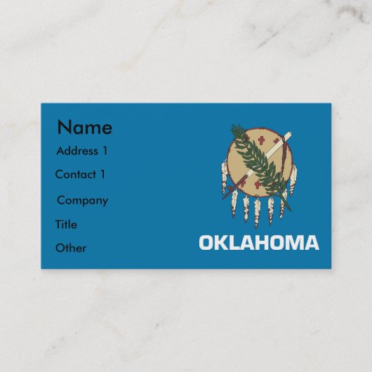 Carte de visite avec le drapeau de l'Oklahoma U.S. (Devant)