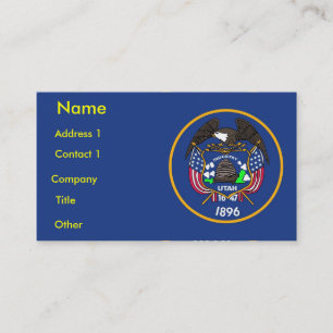 Carte de visite avec le drapeau de l'Utah U.S.A.