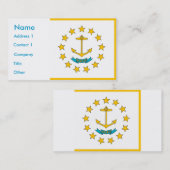 Carte de visite avec le drapeau de Rhode Island Ét (Devant / Derrière)